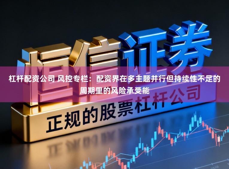 杠杆配资公司 风控专栏：配资界在多主题并行但持续性不足的周期里的风险承受能